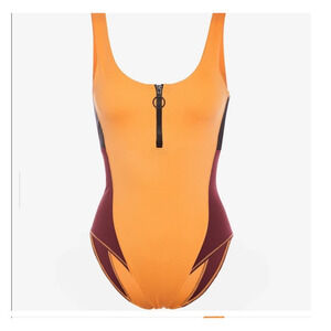 SECNDNTURE by Jordyn Woods Mesh Paneled Zip Bodysuit Women's Size Small NWT